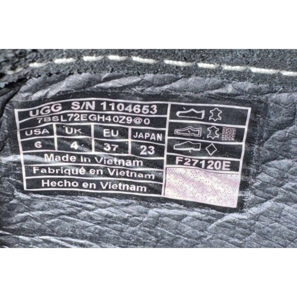 Sz 6 Ugg Varney Black Suede Women’s Ankle Booties Whip Stitched - Picture 9 of 11